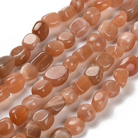 Natural Peach Moonstone Beads Strands G-P497-01E-69B-1