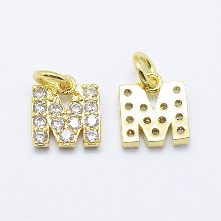 Brass Micro Pave Grade AAA Cubic Zirconia Charms X-ZIRC-P067-11G-M-NR-1