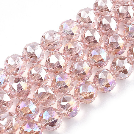 Electroplate Transparent Glass Beads Strands X-EGLA-T020-16C-1