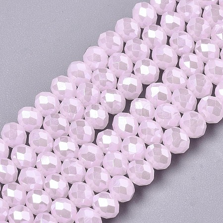 Electroplate Glass Beads Strands X-EGLA-A034-J1mm-A03-1