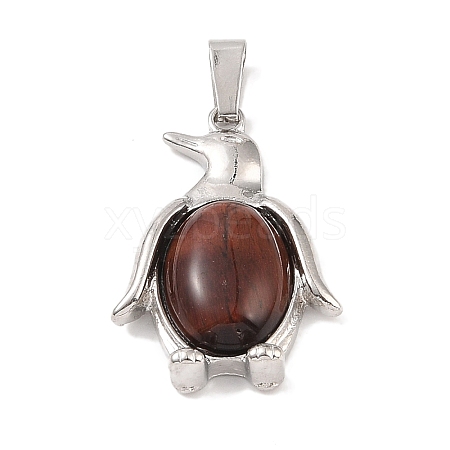 Dyed Natural Red Tiger Eye Pendants G-A224-02P-05-1