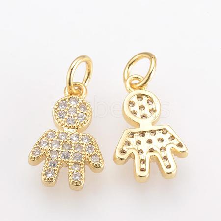 Brass Micro Pave Cubic Zirconia Charms ZIRC-Q001-151G-1