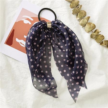 Polka Dot Pattern Cloth Elastic Hair Accessories OHAR-PW0007-17A-1