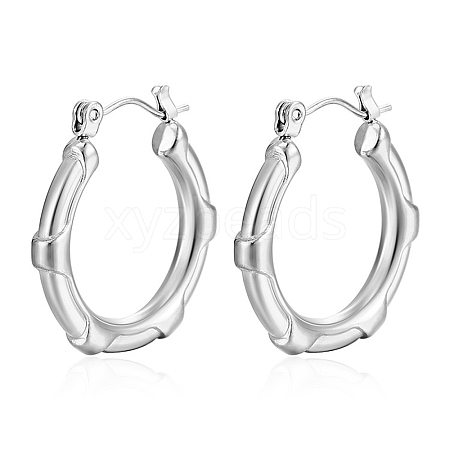 Non-Tarnish 304 Stainless Steel Hoop Earrings PW-WG38004-32-1