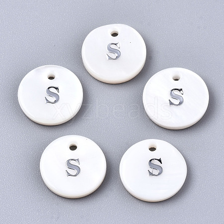 Natural Freshwater Shell Pendants X-SHEL-Q018-01A-S-P-1