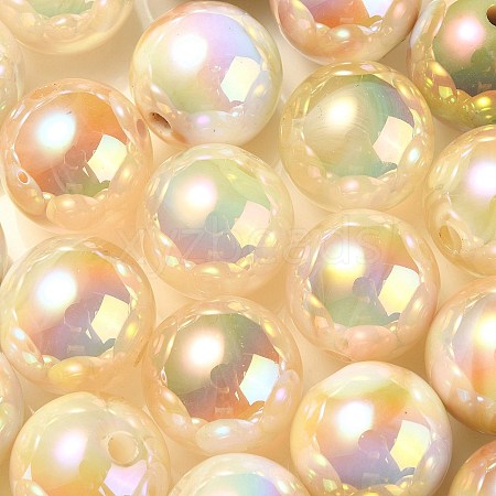 UV Plating Rainbow Iridescent Acrylic Beads PACR-E001-03I-1