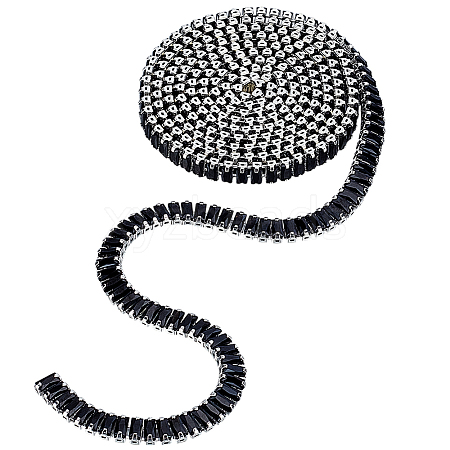 Brass Micro Pave Black Cubic Zirconia Chains CHC-WH0022-002P-1
