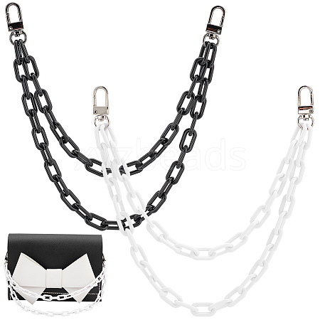 WADORN 2Pcs 2 Colors Plastic Cable Chain Double Layer Bag Handles PURS-WR0001-21-1