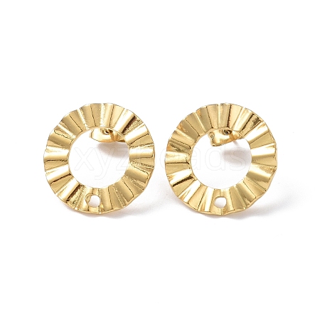 Ion Plating(IP) 304 Stainless Steel Stud Earring Finding X-EJEW-I285-21G-1