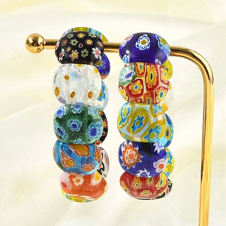 Handmade Millefiori Glass Beads Stretch Bracelets for Women BJEW-Q033-01A-1