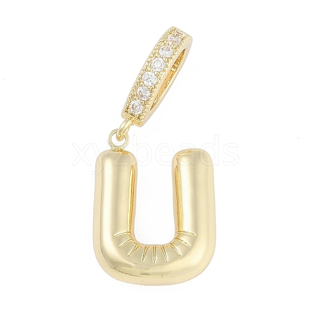 Brass Micro Pave Clear Cubic Zirconia Pendants KK-M289-01U-G-1