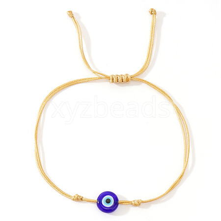 Glass Evil Eye Bead Braided Bracelets SG7290-6-1