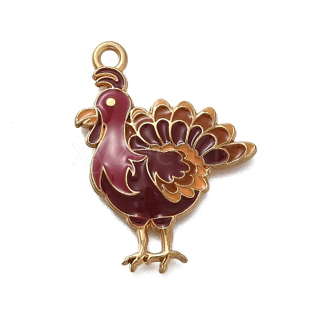 Thanksgiving Day Theme Rack Plating Alloy Enamel Pendants LS-ENAM-S021-05G-A-1