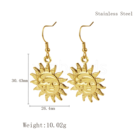 Stylish Stainless Steel Sun Dangle Earrings for Women NI1650-2-1