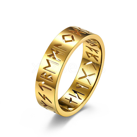 Hollow Word Stainless Steel Finger Rings FIND-PW0020-13D-G-1