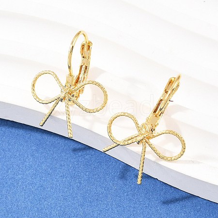 Bowknot Brass Leverback Earrings EJEW-A150-04A-G-1