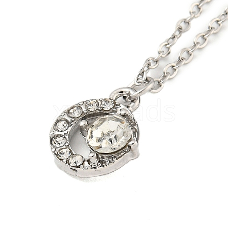 Alloy Micro Pave Clear Cubic Zirconia Pendant Necklaces NJEW-M222-01P-1