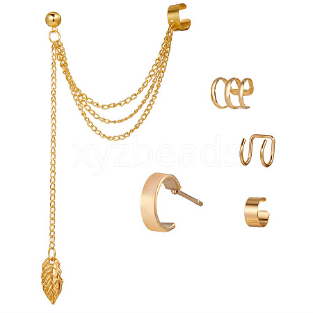 5 Pcs Alloy Cuff Earring Kits for Women WG0D93E-15-1