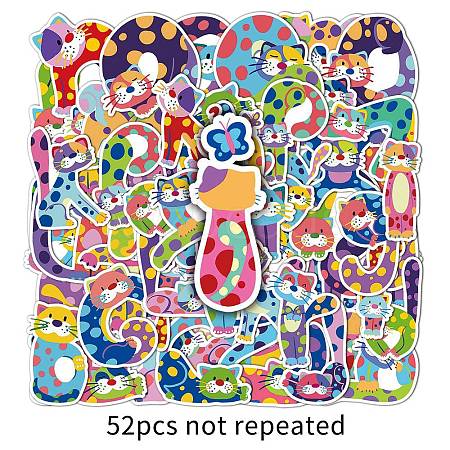 52Pcs Cat PET Stickers PW-WG987F6-01-1