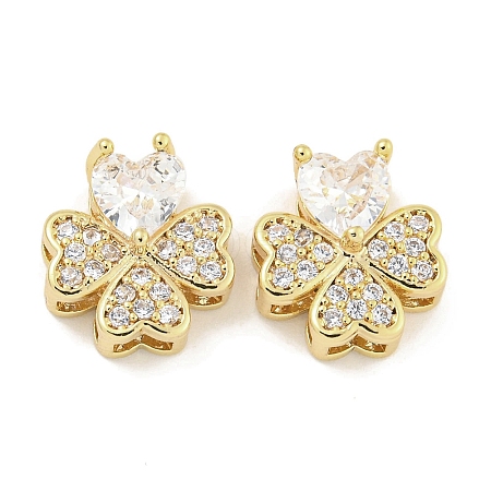 Brass with Clear Cubic Zirconia Charms KK-Q820-24G-1