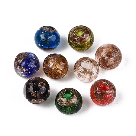 Handmade Gold Sand Lampwork Beads LAMP-N045-01B-1
