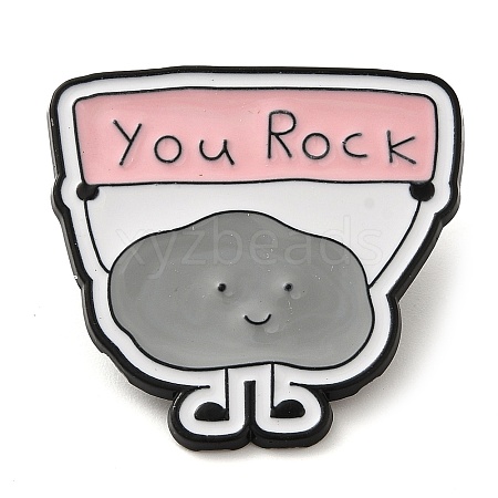 You Rock Cartoon Man Alloy Enamel Pins Brooches JEWB-U009-07-1