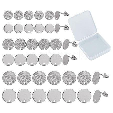 CREATCABIN 48Pcs 2 Style 304 Stainless Steel Ear Stud Findings STAS-CN0001-02-1