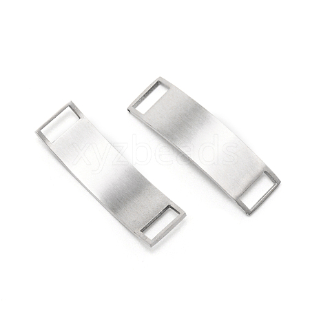 Curved Rectangle 304 Stainless Steel Blank Stamping Tag Links STAS-WH0025-20MP-1
