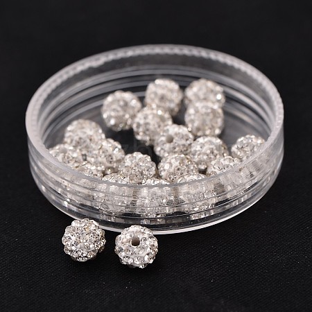 Grade A Rhinestone Pave Disco Ball Beads RB-Q100-12-1