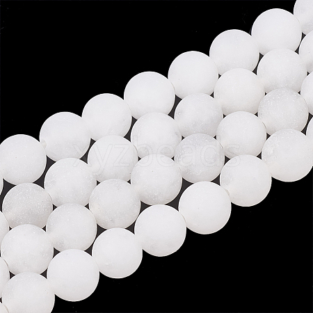 Natural White Jade Beads Strands G-T106-321-1