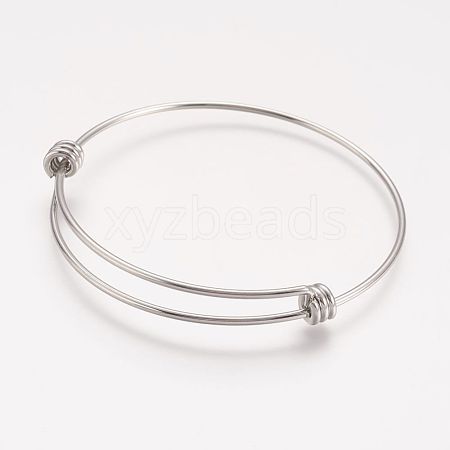 Adjustable 304 Stainless Steel Expandable Bangle Making X-BJEW-F243-05P-1