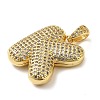 Brass Micro Pave Cubic Zirconia Pendants KK-E061-03G-11-2