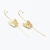 Brass Micro Pave Clear Cubic Zirconia Ear Wrap Crawler Hook Earrings EJEW-J101-17G-2
