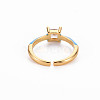 Brass Enamel Cuff Rings RJEW-T016-32F-NF-2