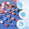 32Pcs 8 Colors Handmade Luminous Inner Flower Lampwork Beads LAMP-FS0001-34-2