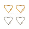 Unicraftale 4Pcs 4 Styles 304 Stainless Steel Screw Carabiner Lock Charms STAS-UN0052-23-1