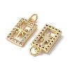 Brass Micro Pave Clear Cubic Zirconia Pendants KK-Q031-32G-02-2