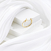 1Pc Letter Brass Rhinestone Open Cuff Rings for Women AJEW-LP0004-47L-G-3