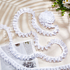 20M Polyester Satin Pleated Lace Ribbon OCOR-WH0093-01B-4