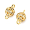 Brass Micro Pave Cubic Zirconia Connector Charms KK-U056-03G-2