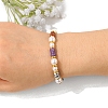 Bamboo Natural Mixed Gemstone Bead Stretch Bracelets PW-WGA2F67-01-4