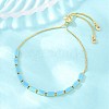Rectangle Brass Micro Pave Cubic Zirconia Slider Bracelets KK-A305-02G-5