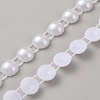 ABS Plastic Pearl Half Round Link Chains CHAC-WH20001-01A-1