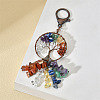 Wrap 7 Chakra Natural Gemstone Chip Tree of Life Pendant Keychain PW-WG38725-03-1