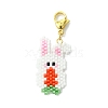 Easter Rabbit Glass Sead Beads Loom Pattern Pendant Decorations HJEW-MZ00132-1