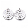 Brass Micro Pave Clear Cubic Zirconia Pendants KK-N232-169P-NF-1