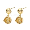 Brass Studs Earrings Fiinding KK-K360-31G-1