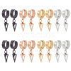 ANATTASOUL 16Pcs 4 Colors 304 Stainless Steel Hollow Triangle Dangle Hoop Earrings with 316 Stainless Steel Pins EJEW-AN0003-66-1