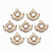 Brass Micro Pave Cubic Zirconia Pendants KK-S359-031-RS-1