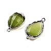 Cat Eye Faceted Teardrop Connector Charms G-B081-02P-05-2